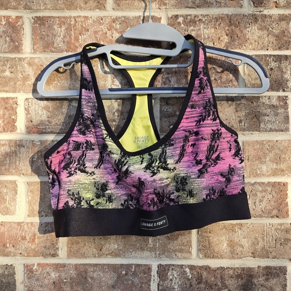 Savage X Fenty Pink and Yellow Sports Bra Size XL - Picture 4 of 6